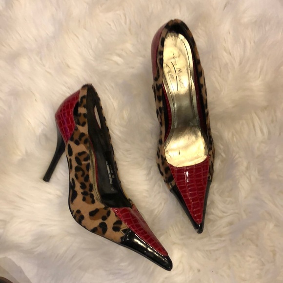 Anne Michelle Shoes - Vintage 8.5 Pointed Toe Mixed Print Anne Michelle Stiletto
